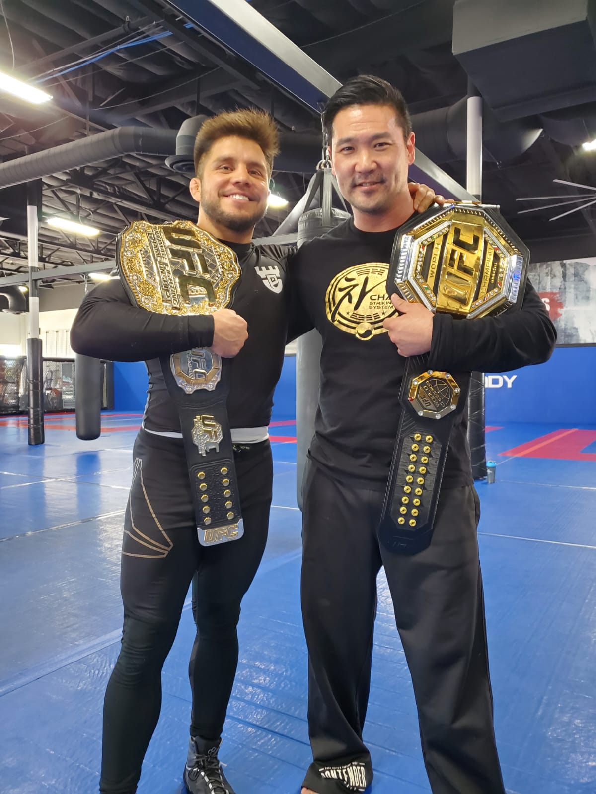 Coach Eddie Cha with UFC fighters